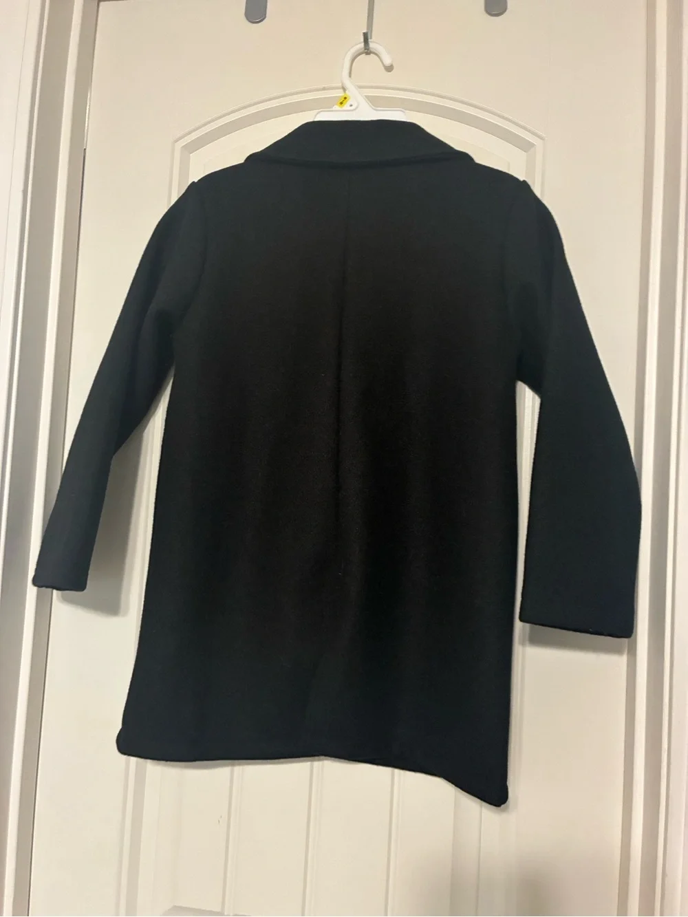 Kids Black Single-Breasted Pea Coat